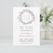 Blossom roze reuzenweddenschap sparen de datum save the date (Staand voorkant)