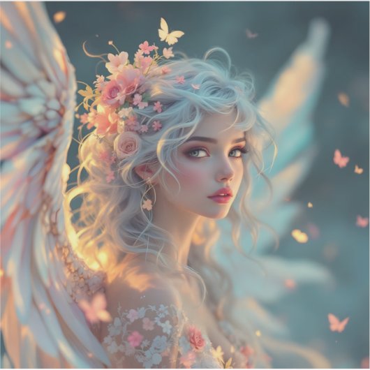 Blossom Seraph – Engel van de Lente Genade Sticker (Voorkant)