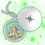 Blossom Serenity Cottagecore Mushroomcore | Locket Ketting<br><div class="desc">Paddenstoelen,  paddenstoelen en cottagecore voor natuur liefhebbers,  deze schattige paddenstoel,  cottagecore ontwerp,  monogram om u toe te staan om de gele tekst van Blossom Serenity te veranderen naar alles wat u kiest. Mooi sterling zilveren medaillon ketting.</div>