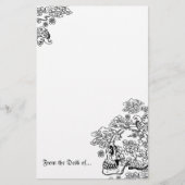 Blossom Skull Briefpapier (Voorkant)