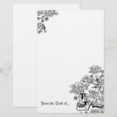 Blossom Skull Briefpapier (Voorkant / Achterkant)
