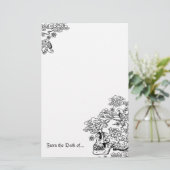 Blossom Skull Briefpapier (Staand voorkant)