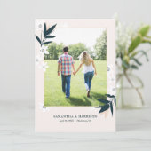 Blossom Sprigs Save the Date Photo Card (Staand voorkant)
