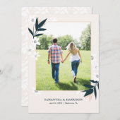 Blossom Sprigs Save the Date Photo Card (Voorkant / Achterkant)