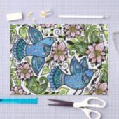 Blossom Spring_Chirping Birds and Flowers_Gift Tissuepapier (Craft)