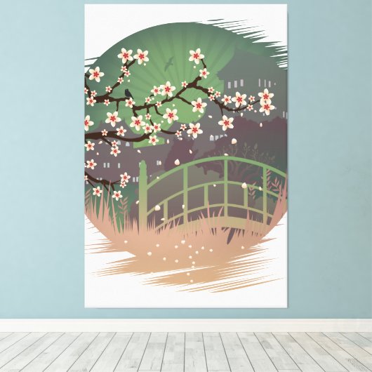 Blossom Sundown Canvas Afdruk (Insitu (Houten vloer))