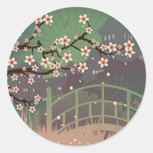Blossom Sundown Ronde Sticker