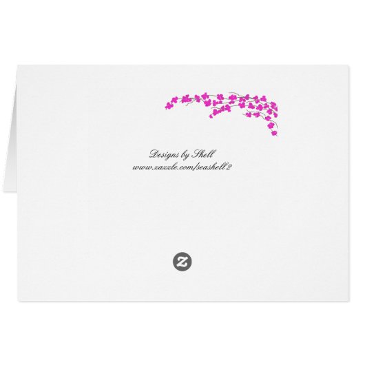 Blossom tafel Kaart - magenta (Achterkant Horizontaal)