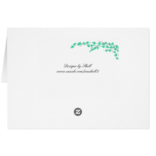 Blossom Tafelzitplaats Kaart - Turquoise Blossom (Achterkant Horizontaal)