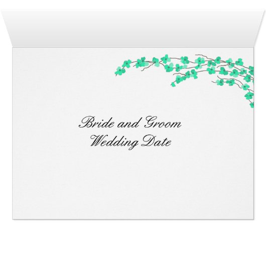 Blossom Tafelzitplaats Kaart - Turquoise Blossom (Binnen Horizontaal (Onder))