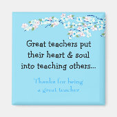 Blossom Teacher Gezegde Magneet (Voorkant)