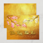 Blossom Tet Hoa Anh Dao Vietnamees Nieuwjaar HHP Uitnodiging Briefkaart (Voorkant / Achterkant)