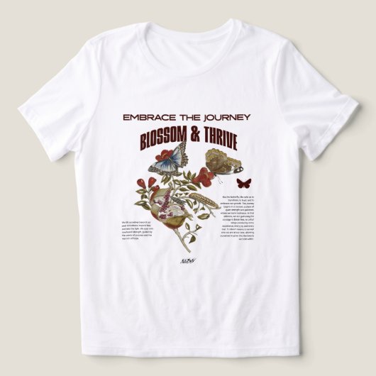 Blossom & Thrive: Embrace the Journey Best Friend Tri-Blend Shirt (Design voorkant)
