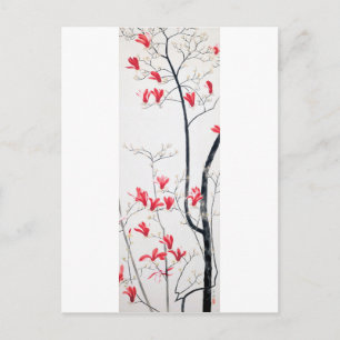 Blossom van de Magnolia-boom, Kobayashi Kokei Briefkaart
