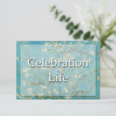 Blossom Van Gogh Celebration Funeral Announement Kaart (Staand voorkant)