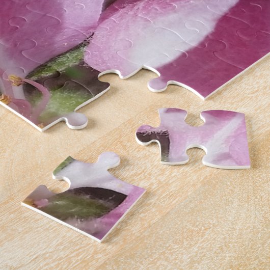 Blossom van honingbijen met roze krabappelboom legpuzzel (Zijkant)