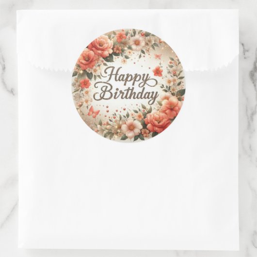 Blossom Verjaardagswensen sticker (Tas)