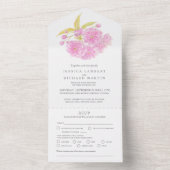 Blossom waterverf RSVP All In One Uitnodiging (Binnen)