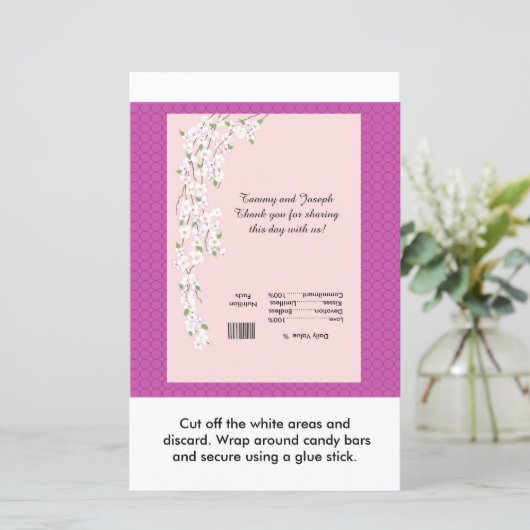 Blossom Wedding Snoep Bar Wrapper (Staand voorkant)