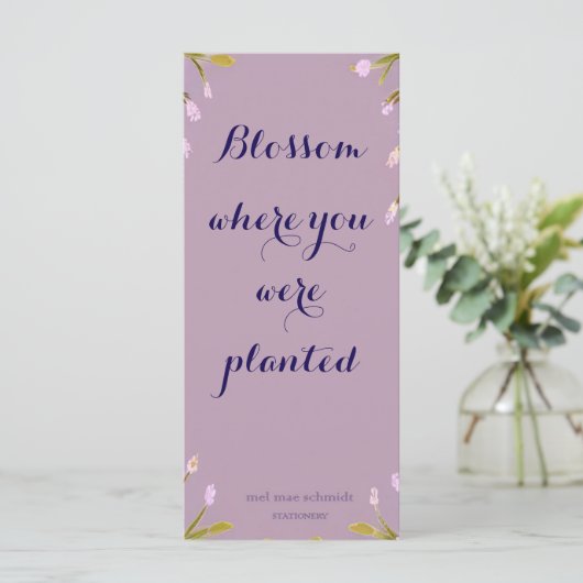 Blossom where you´re planted Bookmark Lesezeichen Menu (Staand voorkant)
