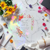 Blossom with Me Wildflower Afstudeerfeest Acryl Uitnodigingen