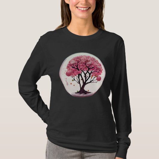 Blossom with the Beauty of Nature Tree in a Globe  T-shirt (Voorkant)