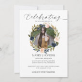 Blossom Wreath Photo Celebration of Life Kaart (Voorkant)