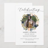 Blossom Wreath Photo Celebration of Life Kaart (Voorkant / Achterkant)