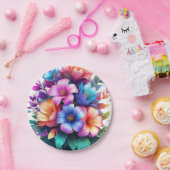 Blossom Your Table – Elegante Bloemen Papieren Bordje (Feest)