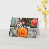 "Blossom" zomercacti en rozen fotoblanco Kaart (Gele Bloem)