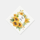 Blossom Zonnebloemen: Gepersonaliseerde bruiloft s Servet (Hoek)