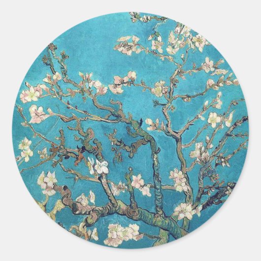 Blossomalamandelboom Ronde Sticker (Voorkant)
