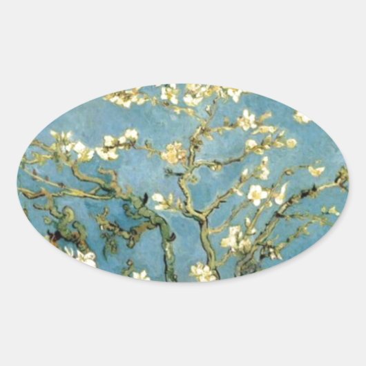 Blossomalamandelboom van Van Gogh Ovale Sticker (Voorkant)