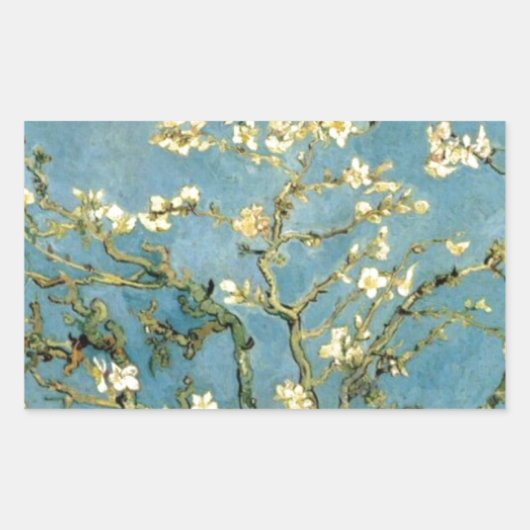 Blossomalamandelboom van Van Gogh Rechthoekige Sticker (Voorkant)