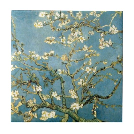 Blossomalamandelboom van Van Gogh Tegeltje (Voorkant)