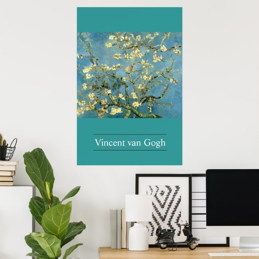 Blossomalmonaboom door Van Gogh Poster Print (Thuiskantoor)
