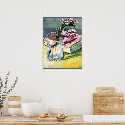 Blossombere Ammontak met een Boek Poster (Keuken)