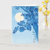 Blossombere Cherry Moonlit Night Ohara Koson Blue Kaart (Gele Bloem)