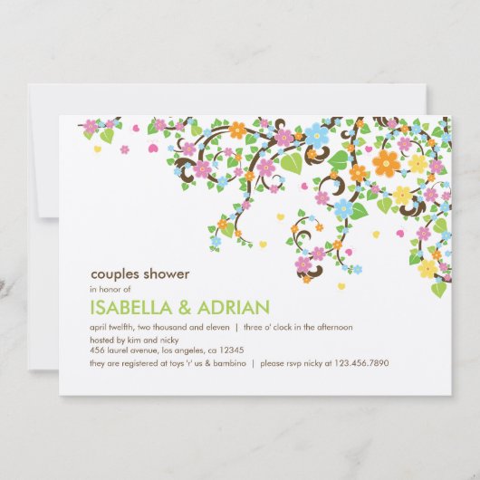 Blossombere glorie Uitnodiging tot Baby shower bui (Voorkant)