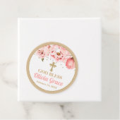 Blossombere volken Roze Blush en gouden baptisme Bedankjes Labels (In situ)