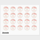 Blossombere volken Roze Blush en gouden baptisme Ronde Sticker (Vel)