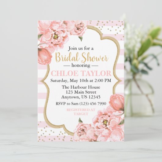 Blossombere volken Roze Blush & Gold Vrijgezellenf Kaart (Staand voorkant)