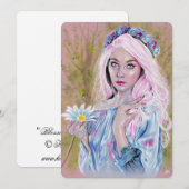 Blossombere voorjaarsfee girl notecard bedankkaart (Voorkant / Achterkant)