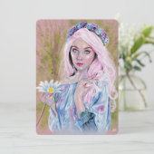 Blossombere voorjaarsfee girl notecard bedankkaart (Staand voorkant)