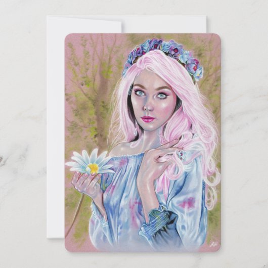 Blossombere voorjaarsfee girl notecard bedankkaart (Voorkant)