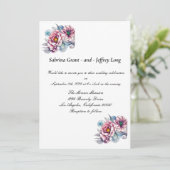 Blossomberende roze bloederige bruiloft kaart (Staand voorkant)