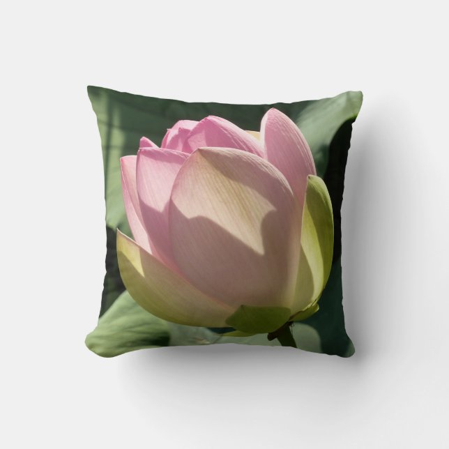 Blossomberende roze Lotus Flower Summer Kussen (Voorkant)
