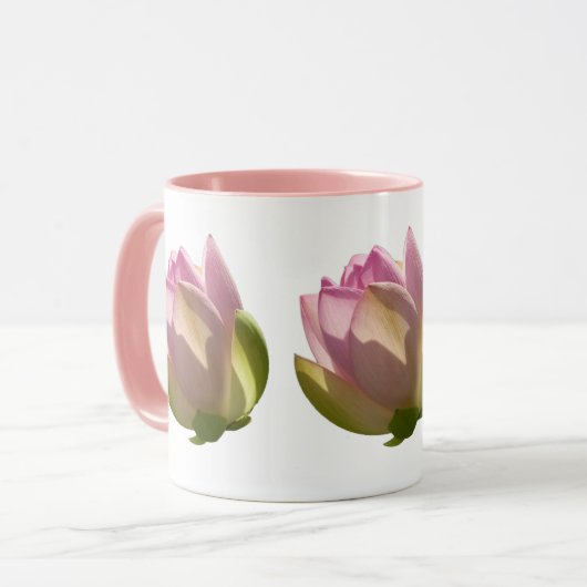 Blossomberende roze Lotus Flower Summer Mok (Voorkant links)