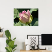 Blossomberende roze Lotus Flower Summer Poster (Thuiskantoor)