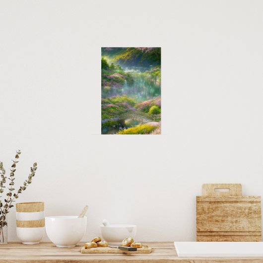 Blossomberende schoonheid, een lentestuin poster (Keuken)